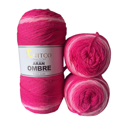 KnitCo Aran Ombre Yarn 200g – Colour Change Premium Acrylic