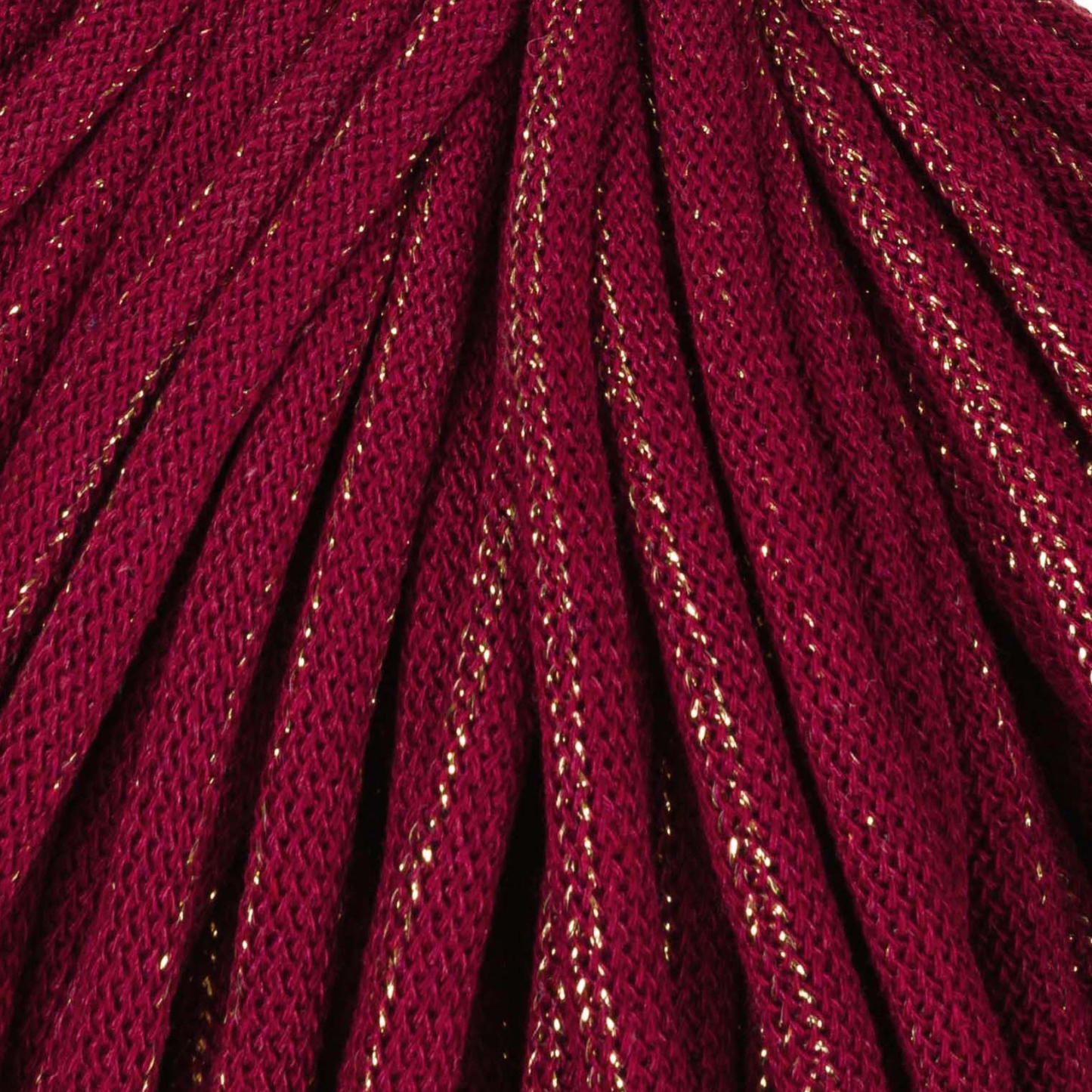 Bobbiny Jumbo 9mm Braided Cotton Cord - Golden Wine Red - 100m