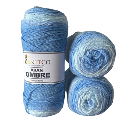 KnitCo Aran Ombre Yarn 200g – Colour Change Premium Acrylic