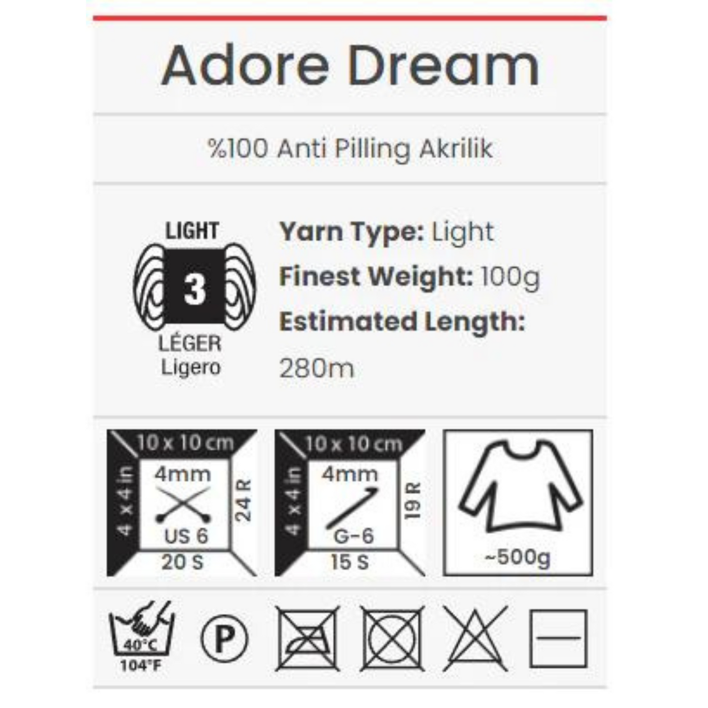 1068 YarnArt Adore Dream Yarn 100g