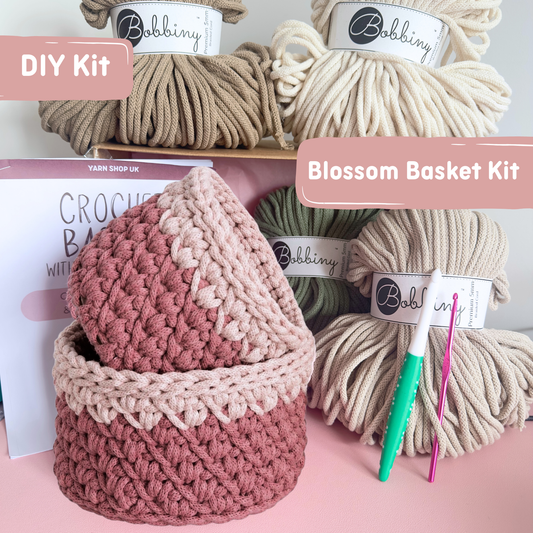 Blossom Basket Crochet Kit | Crochet Base | Makes 2 Baskets | JULY PRE-ORDER