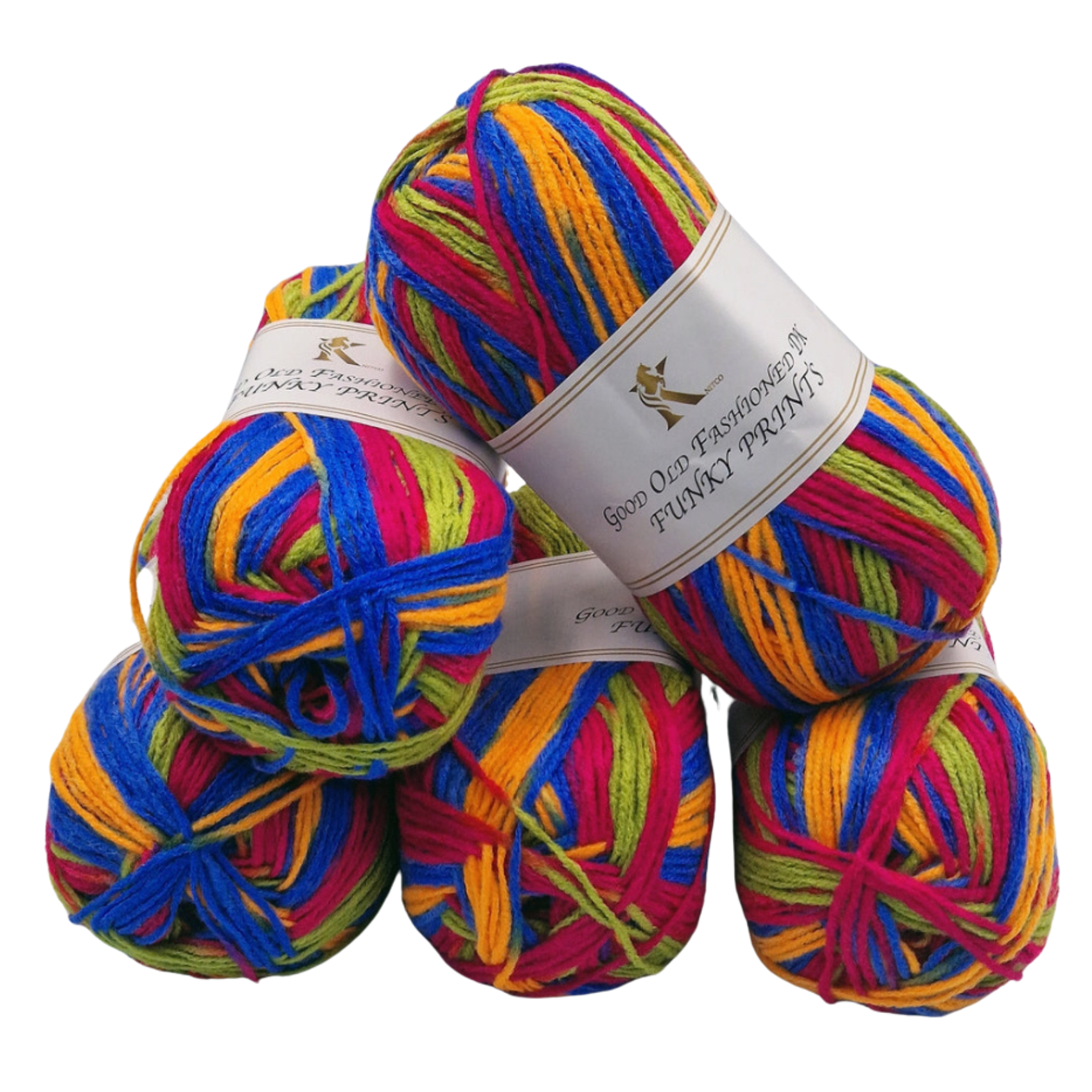 5 Pack - Funky Prints DK Good Old Fashioned Yarn 500g - All Colours