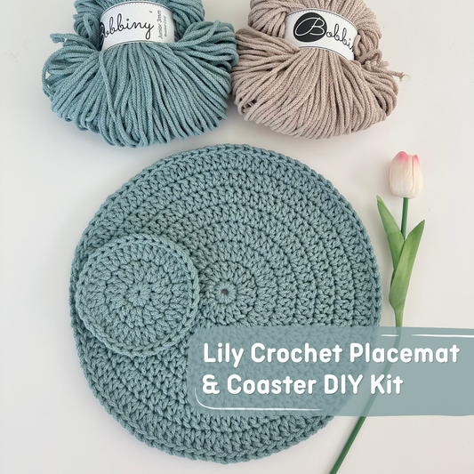 Lily Crochet Placemat & Coaster DIY Kit | PRE-ORDER