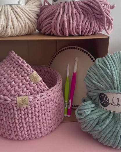 AUGUST PRE-ORDER - Crochet Basket DIY Kit – Makes 2 Baskets