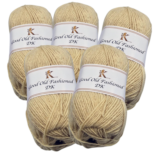 5 x Good Old Fashioned DK Yarn - 100g Everyday Value Pack -   Sand 37